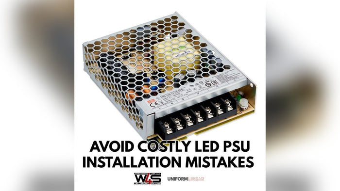 Diagram or photo illustrating correct LED power supply unit installation practices