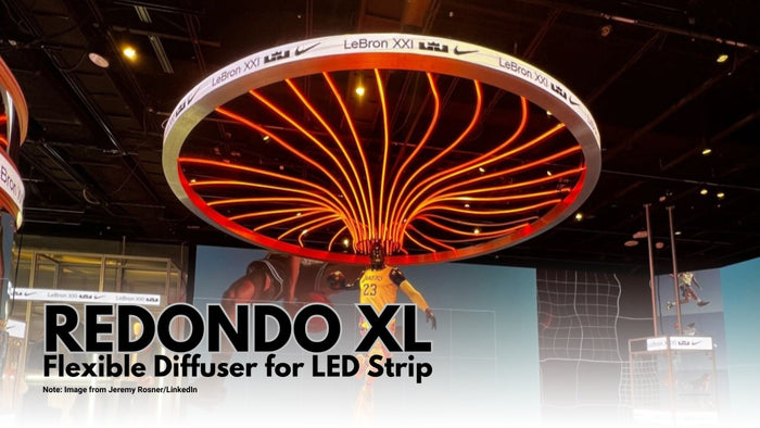Neon Redondo XL flexible silicone diffuser profile illuminated with LED strip