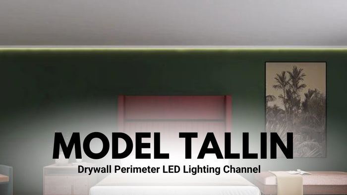 Model Tallin drywall perimeter LED lighting channel in a bedroom