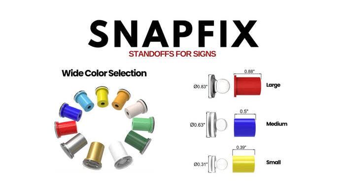 Acrylic sign mounted with concealed Snapfix standoffs creating a floating effect