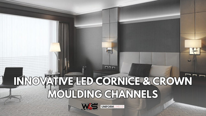 Illuminated cornice and crown moulding LED channel on a ceiling edge
