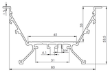 Recessed 3-inch LED Light Strip Channel ~ Model RPLW80-FL