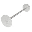 The LED Mounting Kit for Smokies150 Profile with Hexagon Heatsink features a metal rod and circular perforated discs at each end, each with rows of evenly spaced holes—ideal as a diffuser tube for symmetrical, industrial lighting setups.