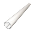 The Cascade38 is a white, cylindrical 1.50 round acrylic outdoor LED lighting tube with a slightly textured surface and hollow interior featuring two internal supports, emphasizing its shatter-resistant construction.