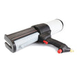 The Pneumatic Cartridge Gun for Methacrylate 400ml/490ml ~ DP2X features a black and gray body, red trigger, and white cartridge holder, designed for precise 10:1 mixing of two-part adhesives or sealants.