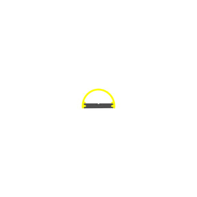 The Ultra Low-Profile Surface-Mount LED Profile ~ Model Tennessee is shown on a plain white background, featuring a black body with a yellow semicircle accent, echoing a minimalist design style.