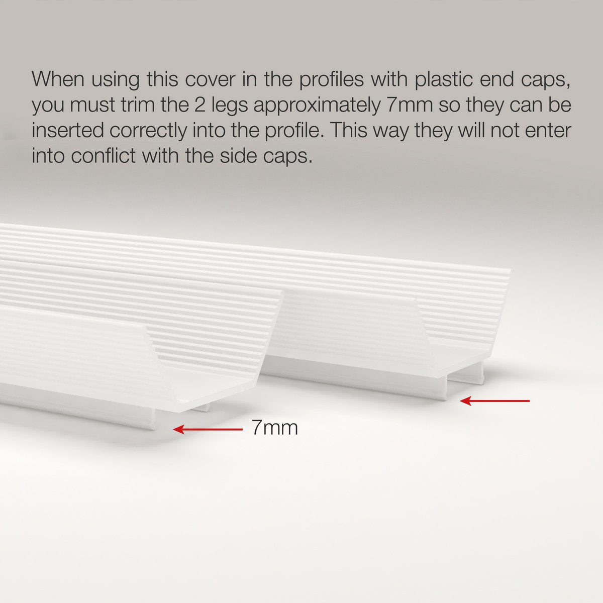 LED Diffuser with Side Wings for Easy-On XL Profiles - Wired4Signs USA - Buy LED lighting online