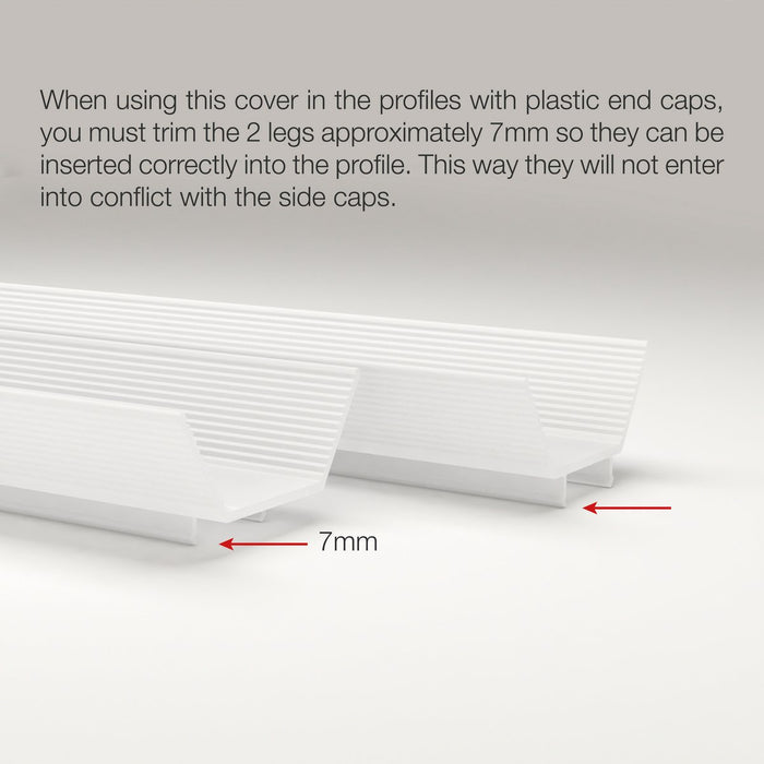 LED Diffuser with Side Wings for Easy-On XL Profiles - Wired4Signs USA - Buy LED lighting online
