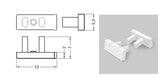 Pair of Opal Endcaps For the Polycarbonate Profile ~ Model Slash8 - Wired4Signs USA - Buy LED lighting online