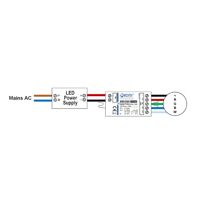 Casambi 4-Channel Bluetooth Mesh LED Controller Wiring Diagram