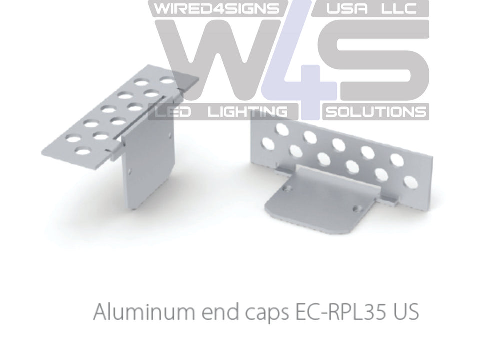 End cap for plaster board profile RPL35US, without cable hole - Wired4Signs USA - Buy LED lighting online