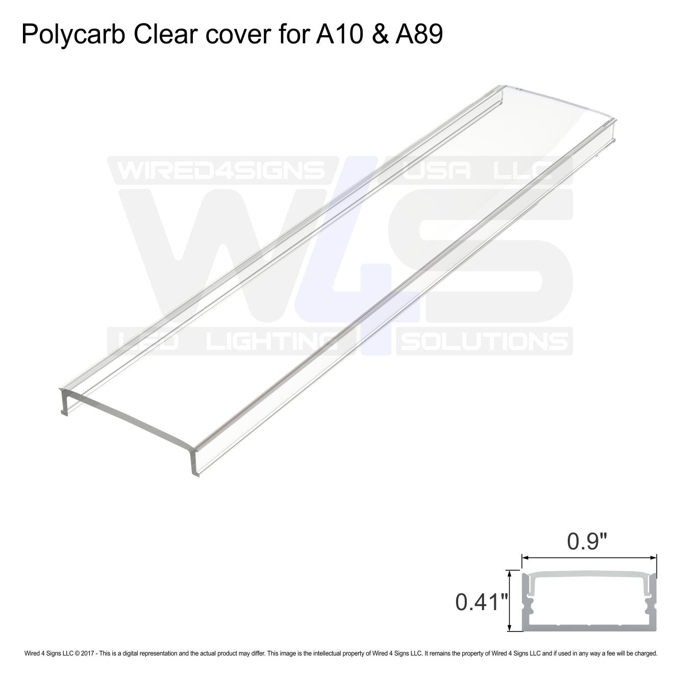 Polycarb Clear cover for  A10 & A89 - Dif4 (2meter/6.56ft length)