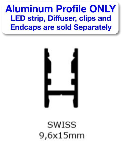 Thin Surface Mount LED Strip Channel ~ Model Alu-Swiss - Wired4Signs USA - Buy LED lighting online
