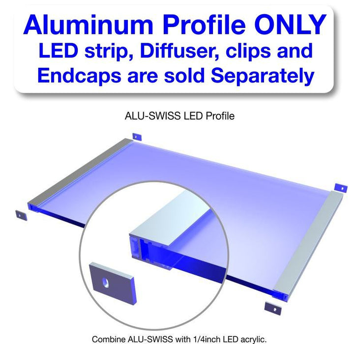 Thin Surface Mount LED Strip Channel ~ Model Alu-Swiss - Wired4Signs USA - Buy LED lighting online