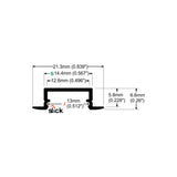 6.6mm tall - 21.3mm wide aluminum channel