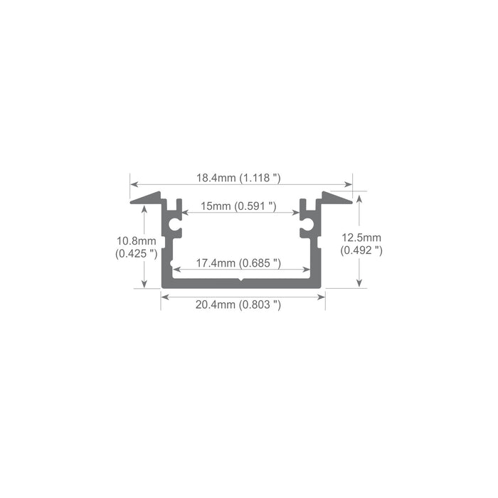 Waterproof Recessed Aluminum LED Channel ~ Model Berlin XL - Wired4Signs USA - Buy LED lighting online