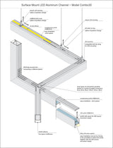 Suspended & Surface Mount LED Aluminum Channel ~ Model Combo30-01 - Wired4Signs USA - Buy LED lighting online