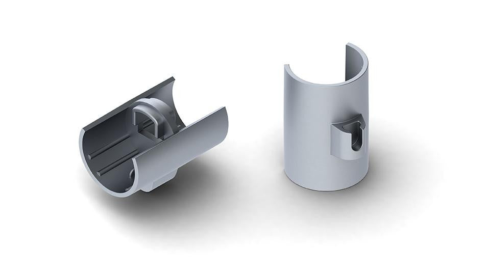 Aluminum linear connector for Alu Round, compatible with Reutlinger cable suspension