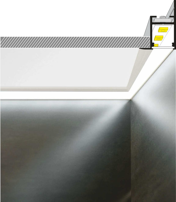 LED Profile For Plasterboard Drop Ceiling Perimeter Lighting ~ Model Frame14 - Wired4Signs USA - Buy LED lighting online