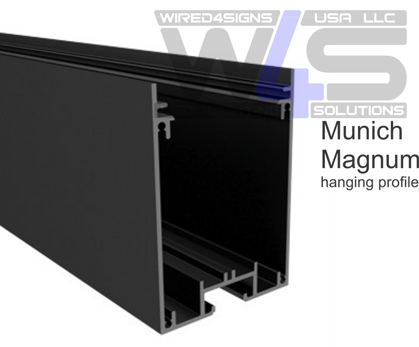 3.5x2.2" Linear Suspension Lighting Channel ~ Model Munich Magnum - Wired4Signs USA - Buy LED lighting online