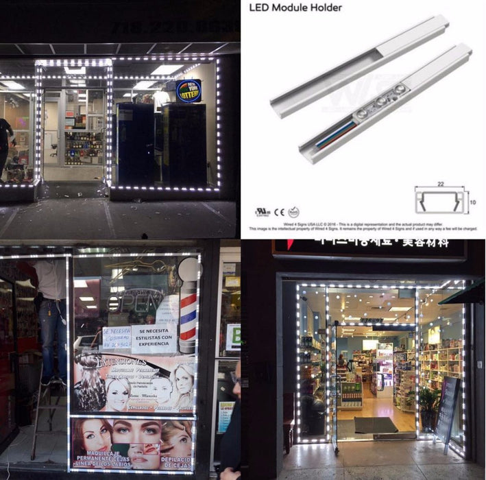 PVC Light Track for Storefront LED Lights - Wired4Signs USA - Buy LED lighting online