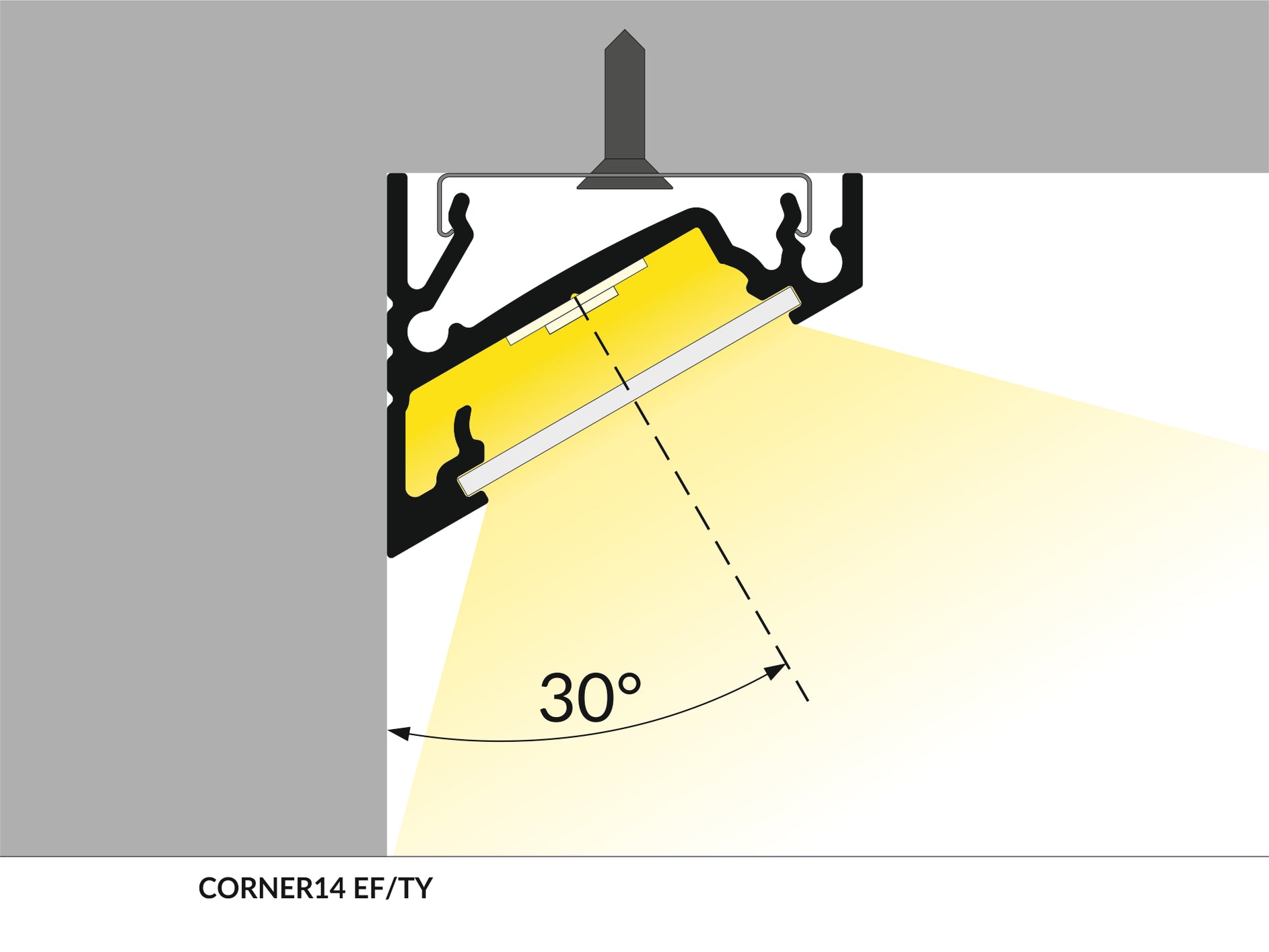 30/60 Degree Corner LED Channel ~ Model Corner14 For Sale