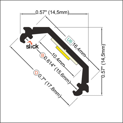 45 Degree Corner LED Channel ~ Model Quarter10 - Wired4Signs USA - Buy LED lighting online