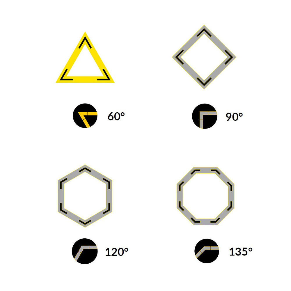 60 Degree Corner Connector for Linea20 Profile - Wired4Signs USA - Buy LED lighting online