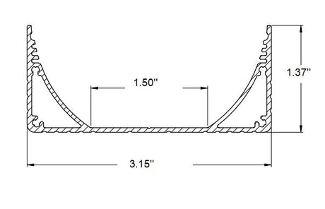 3.15" Surface Mount LED Strip Channel ~ Model PLW80N - Wired4Signs USA - Buy LED lighting online