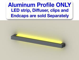 Surface Mount LED Aluminum Channel ~ Model SPL35-FL [Profile Only] - Wired4Signs USA - Buy LED lighting online