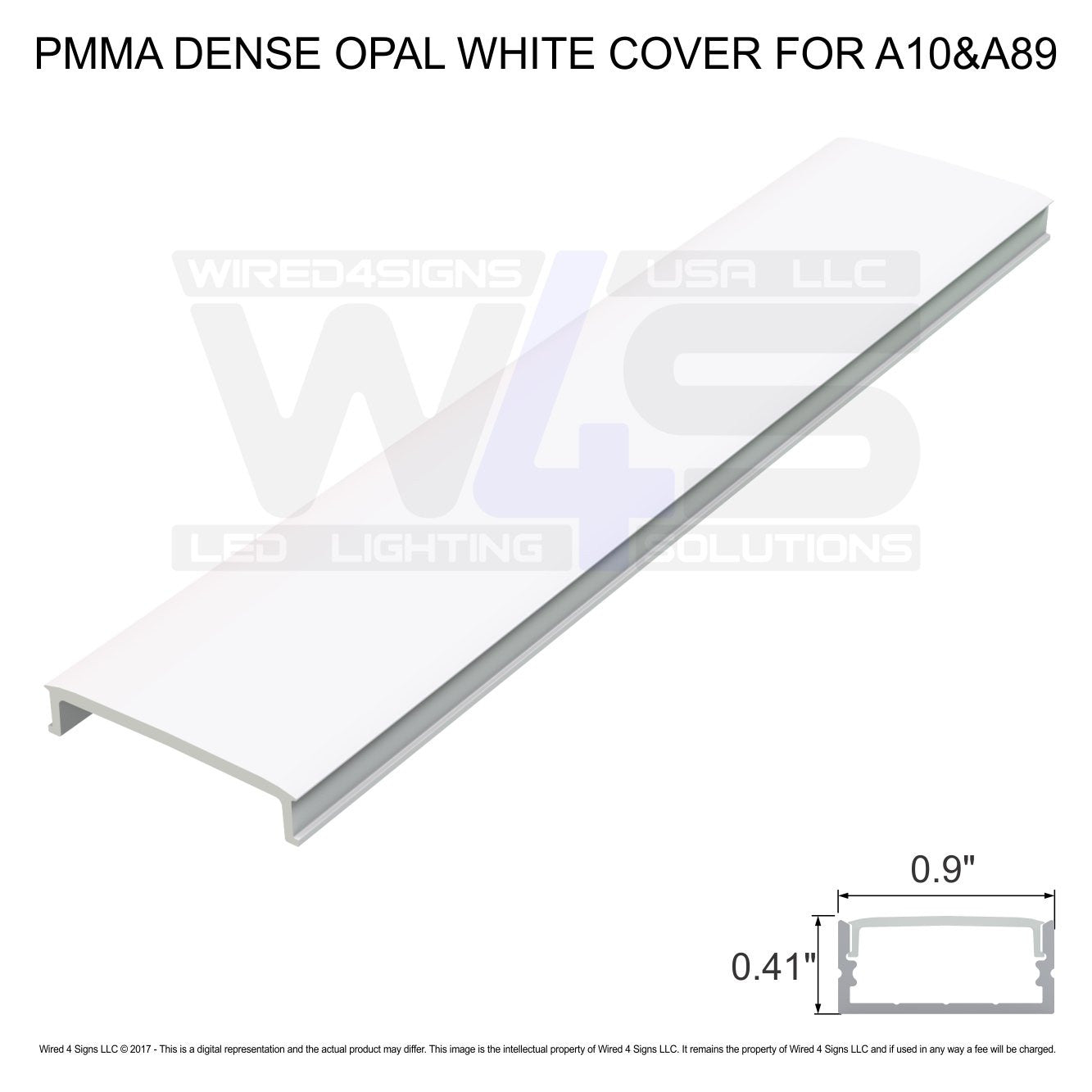 PMMA Dense Opal White cover for A10 & A89 - Dif4 (2m/6.56ft length)