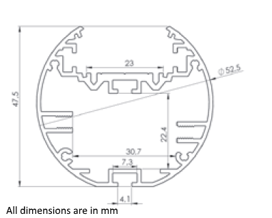 2" Round LED Channel Pendant ~ Model Alu-Round 52 - Wired4Signs USA - Buy LED lighting online