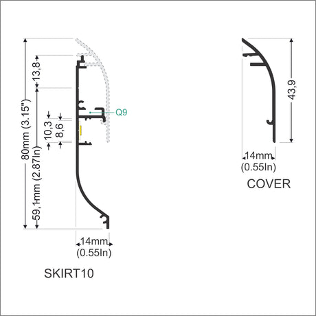 Skirting & Baseboard LED Lighting Profile ~ Model Skirt10 - Wired4Signs USA - Buy LED lighting online