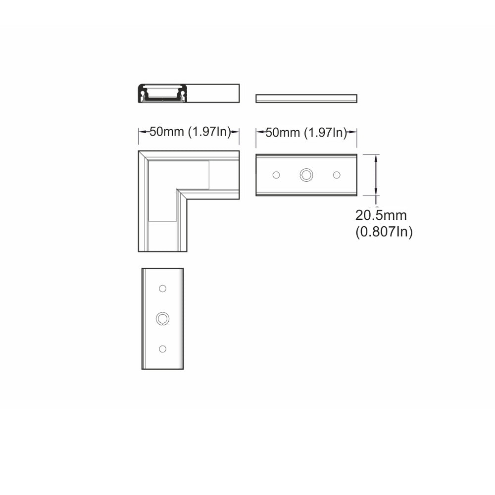 90 Degree Connector for Surface14 Profile - Wired4Signs USA - Buy LED lighting online