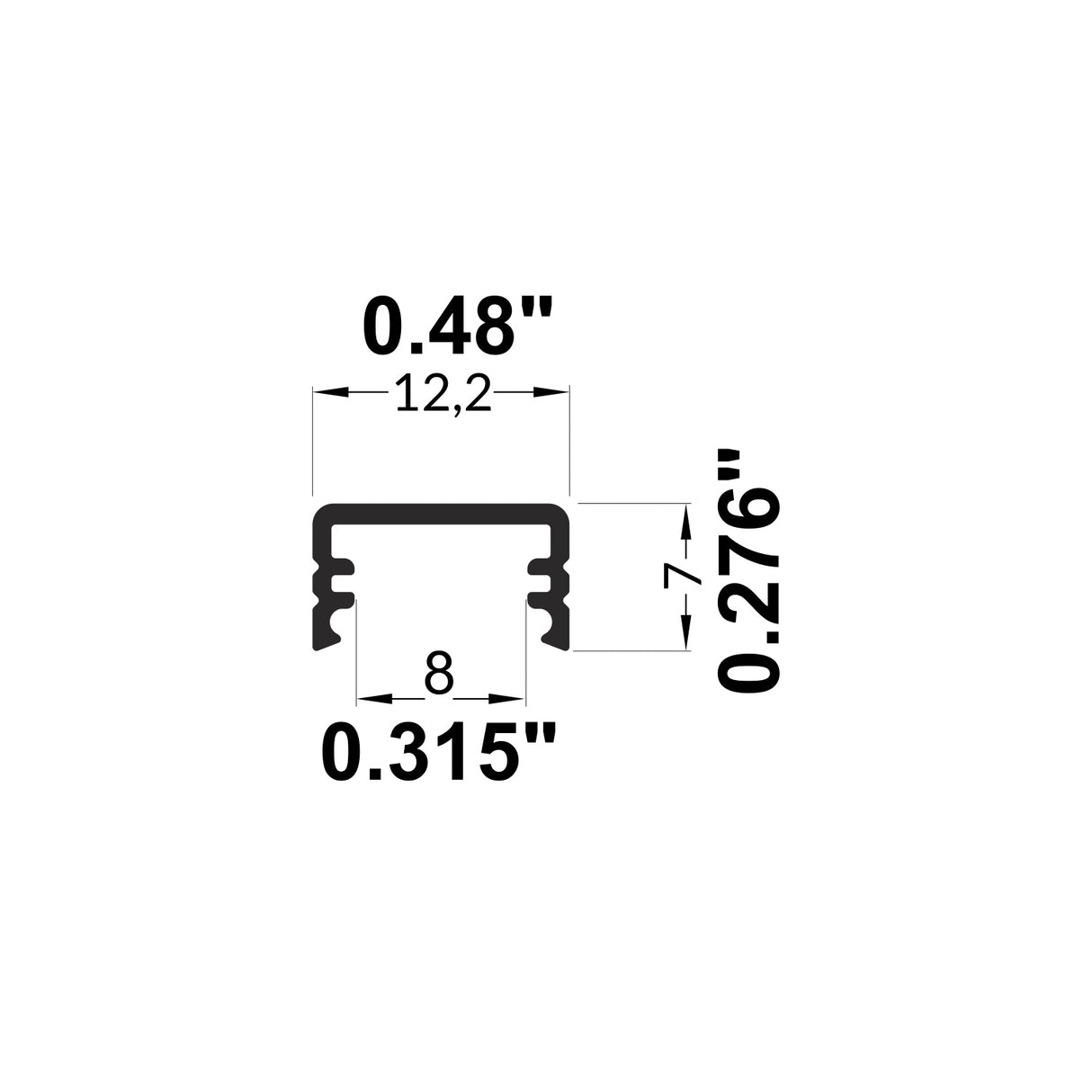 Slim LED Channel ~ Model Slim8 - Wired4Signs USA - Buy LED lighting online