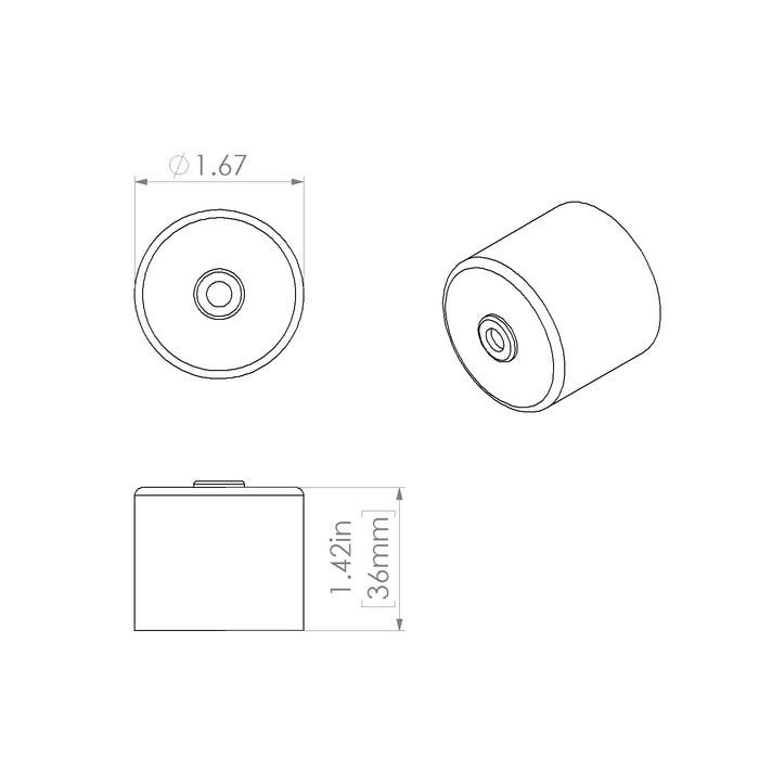 Aluminum End Cover for 1.50" Round Profiles