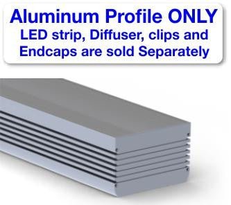 4.45" Surface/Flush or Linear LED suspension Lighting Channel ~ Model PLW116 - Wired4Signs USA - Buy LED lighting online
