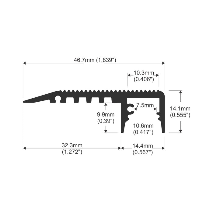 LED Stair Light Channel ~ Model Up-Mini10 - Wired4Signs USA - Buy LED lighting online