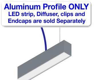 Rectangular LED Linear Pendant - Model DPLS [Profile Only] - Wired4Signs USA - Buy LED lighting online