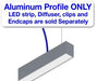 Rectangular LED Linear Pendant - Model DPLS [Profile Only] - Wired4Signs USA - Buy LED lighting online