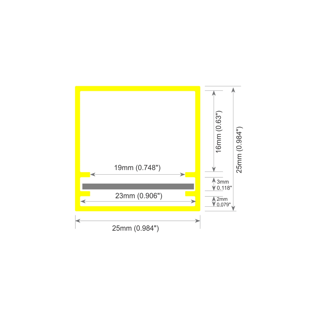 Square Polycarbonate LED Diffuser Square Tube ~ Model Visby - Wired4Signs USA - Buy LED lighting online