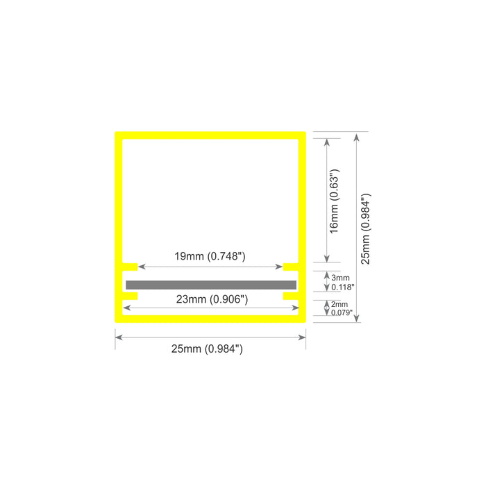 Square Polycarbonate LED Diffuser Square Tube ~ Model Visby - Wired4Signs USA - Buy LED lighting online