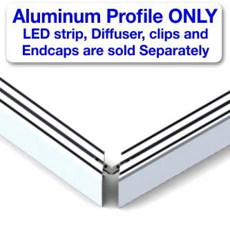 Surface Mount LED Aluminum Channel ~ Model SPL35-FL [Profile Only] - Wired4Signs USA - Buy LED lighting online