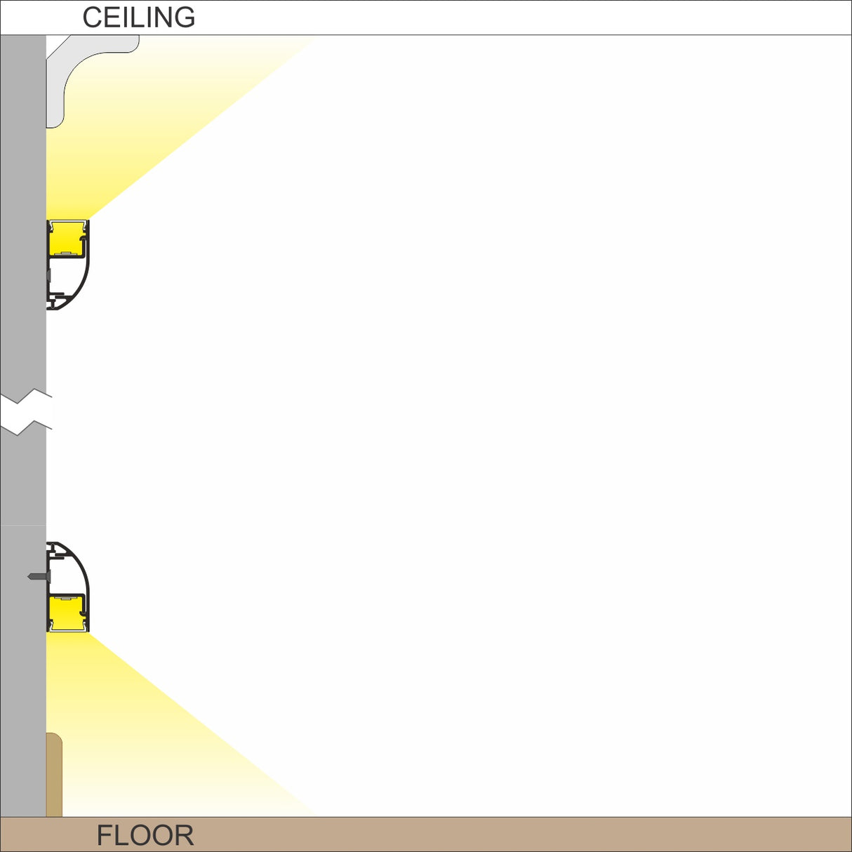 LED Indirect Lighting Channel ~ Model Way10 - Wired4Signs USA - Buy LED lighting online