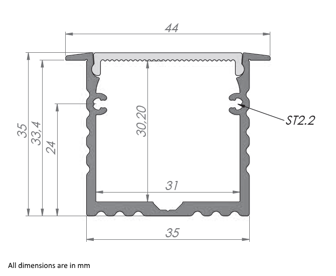 Recess LED Strip Channel ~ Model RPLA [Profile Only] - Wired4Signs USA - Buy LED lighting online