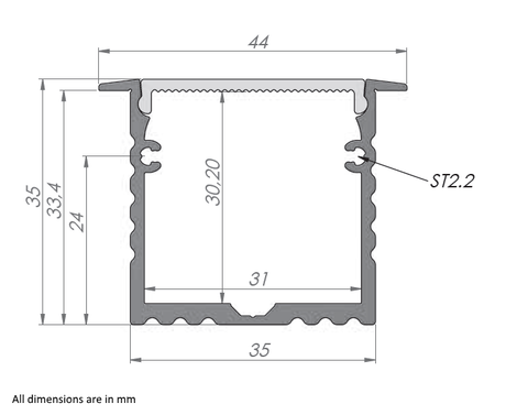 Recess LED Strip Channel ~ Model RPLA [Profile Only] - Wired4Signs USA - Buy LED lighting online