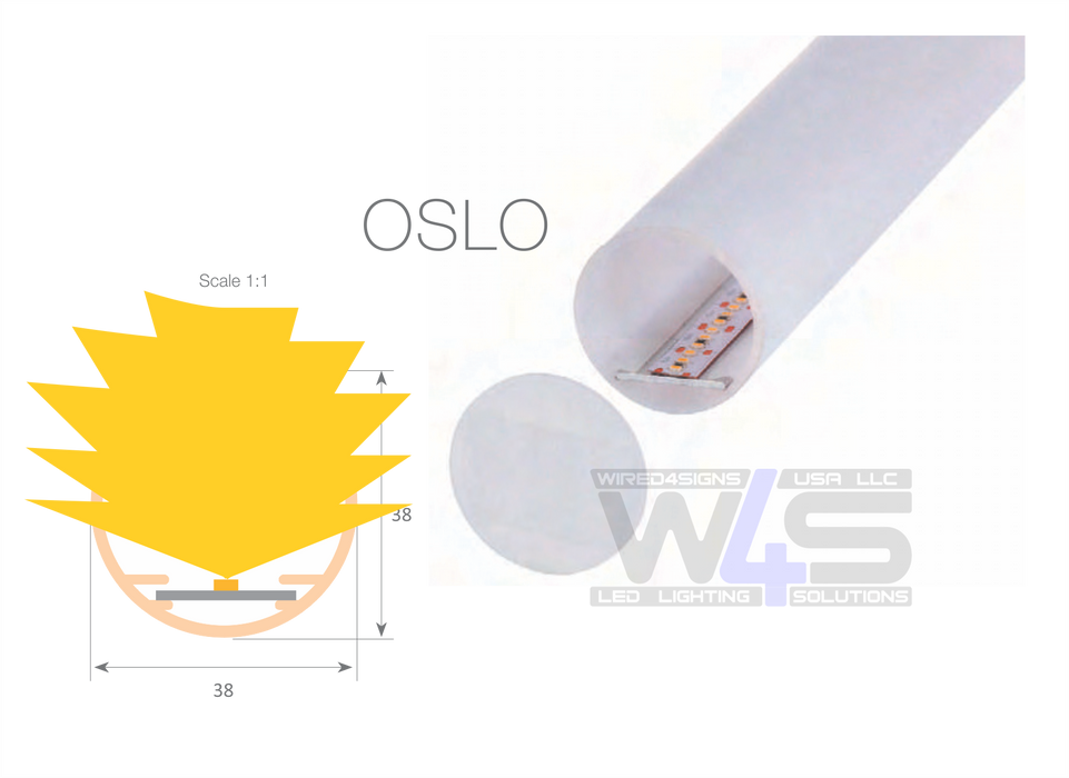 Round Methacrylate LED Diffuser Tube ~ Model Oslo - Wired4Signs USA - Buy LED lighting online