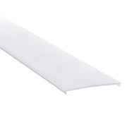 A close-up of an LED Diffuser for Bruselas Profile, a white ribbed trim strip with a curved shape, often used as a floor transition strip, LED diffuser, or edge protector. Shown against a plain white background.