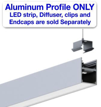 Rectangular LED Linear Pendant - Model DPLS [Profile Only] - Wired4Signs USA - Buy LED lighting online