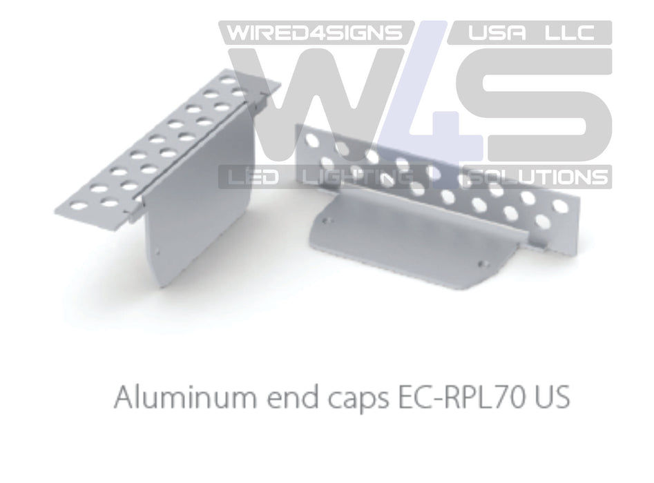 End cap for plaster board profile RPL70US, without cable hole - Wired4Signs USA - Buy LED lighting online